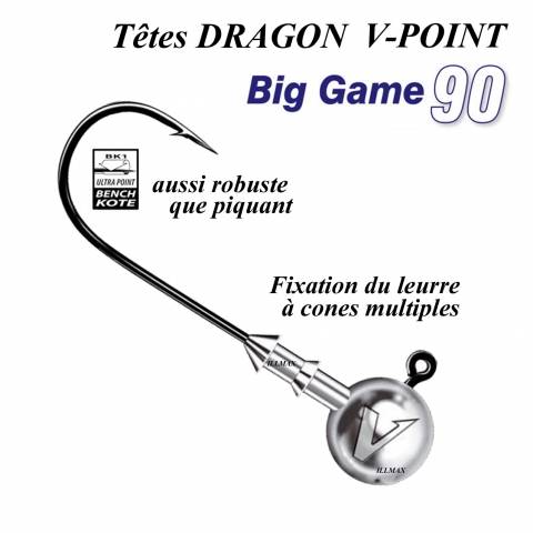 TÊTES PLOMBEES BIG GAME DRAGON V-POINT / Têtes plombées